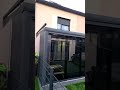 alu wintergarten terrassenüberdachung anpassung an deutsche reihenhaus mit seitenwand schiebewand.