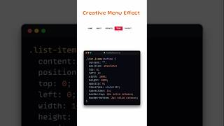 Creative Menu Hover Effects | HTML & CSS | Animated Navigation #webdevelopment #htmlcss #coding