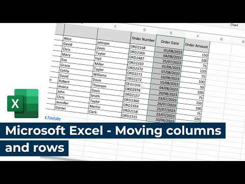 Microsoft Excel – Moving columns and rows