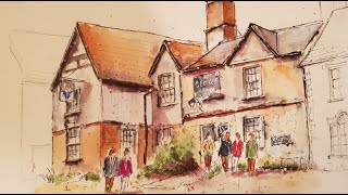 Painting Buildings using the Pen & Wash Technique by Paul Fisher