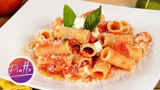 Cold Pasta, CAPRESE Style with FRESH TOMATOES and MOZZARELLA - Easy and Fast Recipe