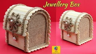 DIY Jewellery Box made from Jute Rope and Popsicle Sticks | Jute Jewellery Box | Pop Stick Crafts