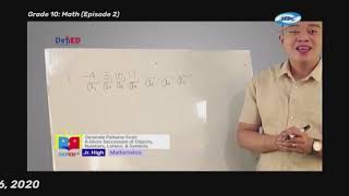 Grade 10 Math Ep2: Generate Pattern From a Given Succession of Objects, Numbers and Symbols