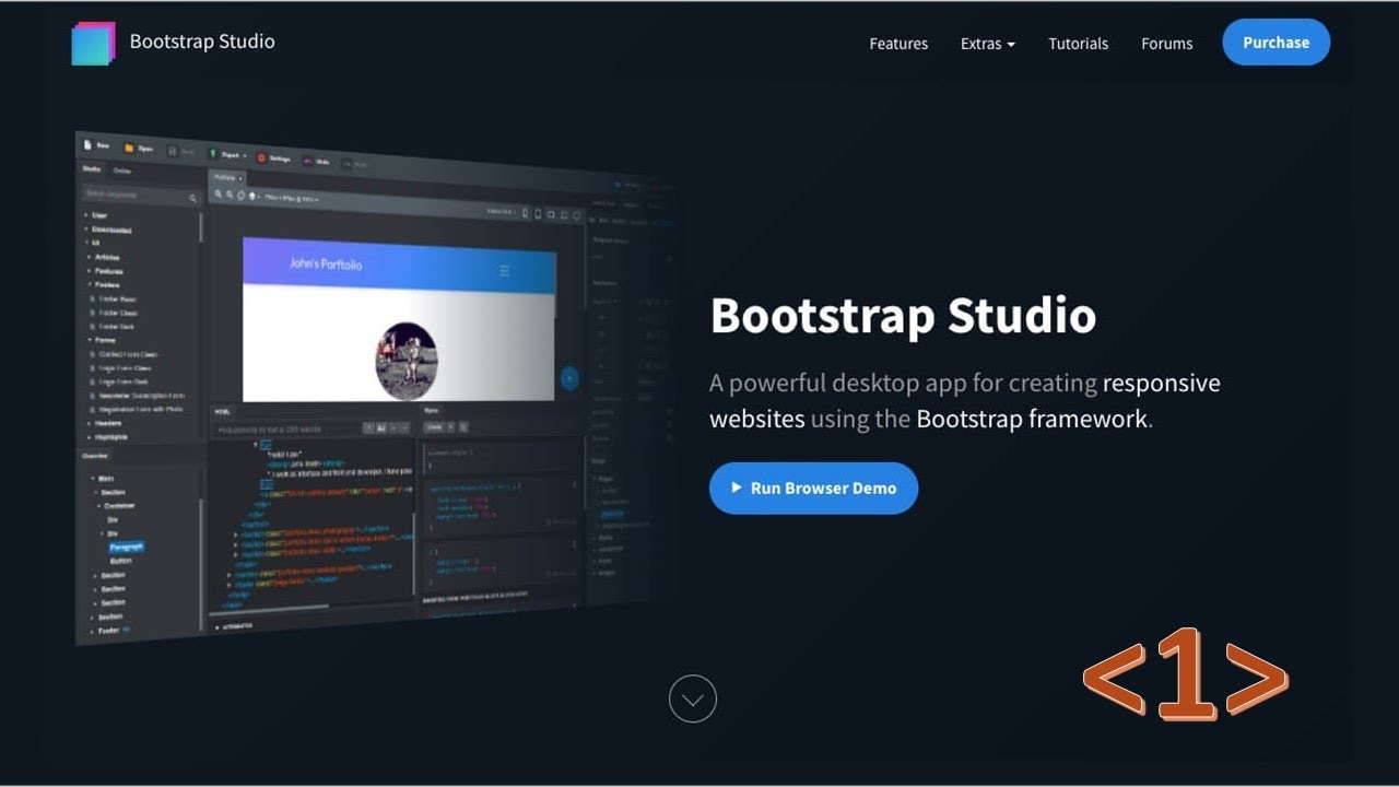 ما هو برنامج Bootstrap Studio - YouTube