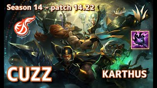 【KRサーバー/M1】KDF Cuzz カーサス(Karthus) VS キンドレッド(Kindred) JG - Patch14.22 KR Ranked【LoL】