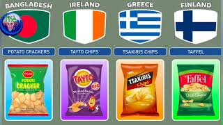 Famous Chips Brands From Different Countrys বিভিন্ন দেশ থেকে বিখ্যাত চিপস ব্র্যান্ড  #thecountryinfo