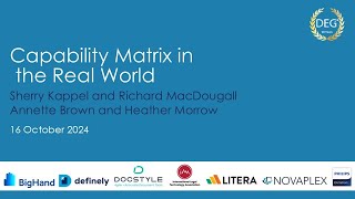 Document Excellence Day 2024 - The Capability Matrix in the Real World