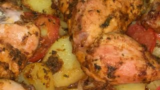 Une délicieuse recette de pommes de terre et de poulet accompagné d’oignons 🍊🍊🍗🍗