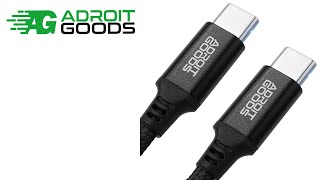 AdroitGoods Usb-C Cable - Nylon Braided - 60WPD - 480Mbps - 300CM - Black