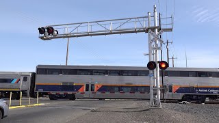 Amtrak CDTX 2007 San Joaquins #713 North, Patterson Rd. Railroad Crossing, Riverbank CA