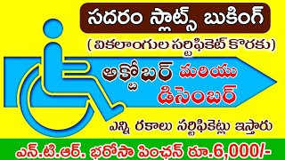 సదరం స్లాట్స్ బుకింగ్ అక్టోబర్ మరియు డిసెంబర్ 2024 వరకు//ఇప్పుడే బుకింగ్ చేసుకోండి!