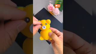 How to make Teddy Bear With Dish Wash Scrubber 😱 #shorts #art #craft #toys #diy #fyp #handmade #cute