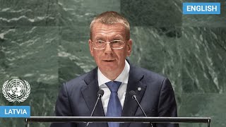 🇱🇻 Latvia - President Addresses United Nations General Debate, 78th Session | #UNGA