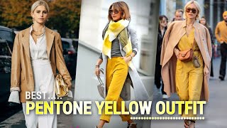 The Color of 2023 Pantone Yellow Outfit Ideas @ Latest White Blazer Fashion Color Trends \u0026 Style