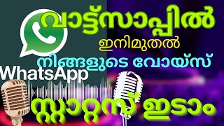 വാട്ട്സാപ്പിൽ ഇനിമുതൽ നിങ്ങളുടെ വോയ്സും സ്റ്റാറ്റസ് ആക്കാം