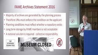 Archaeological Archiving, FAME and the Future