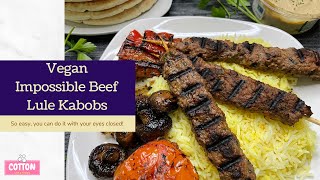 Vegan Mediterranean Food Impossible Beef Lule Kabobs