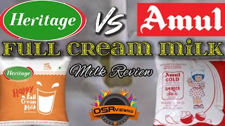 Amul milk full cream x Heritage milk full cream | Osrviewss