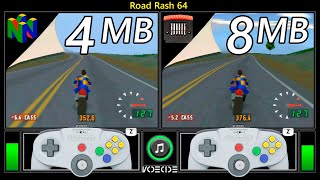 Road Rash 64 (Nintendo 64 vs Nintendo 64 w/ Expansion Pak) Gameplay Comparison