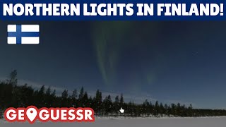 Snowy Finland/ Suomen lumiset paikat:  American finds the Northern Lights on GeoGuessr! [PLAY-ALONG]