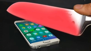 EXPERIMENT Glowing 1000 degree KNIFE VS Samsung Galaxy S6 edge