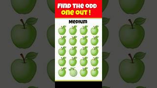 find the odd emoji out ! 🍏🍎 test your eyes by emoji challenge #shorts #riddles #paheli