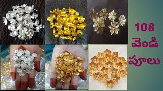 108 pure silver flowers and Gold coated silver flowers