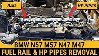 How to remove fuel rail High pressure injector line pipes N57 N47 BMW F10 F11 530d 330d 730d F10 F11