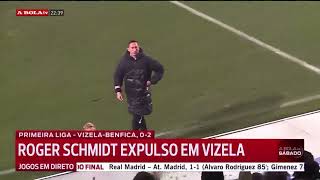 Roger Schmidt leva com garrafa de água no Vizela vs Benfica