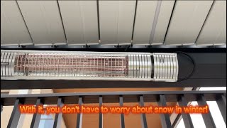 Retractable Louvre Roof Aluminium Alloy Pergola With a heater