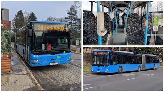 Utazás a PXZ-877-es bérelt MAN busszal a 20-as vonalon + külső felvételek a többi PXZ-ről