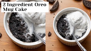 2 Ingredient Oreo Mug Cake (5 Minutes) - Microwave or Oven Option!