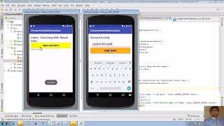 37 Android application development tutorial for beginners using Android Studio | Result Data Intent