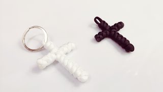 DIY繩子編十字架 手作 蛇結 傘繩編織 衝浪手環 Make a Paracord Cross  Snake Knot Method