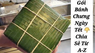 Share how to wrap Banh Chung for Tet, a simple way from A-Z, standard Banh den, sticky rice...