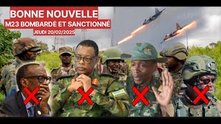 KIVU: LE Q.G DE M23 BOMBARDE CE SOIR 20.02.2025 ET PLUSIEURS OFFICIERS CALCINés U.S.A SACTIONNE M23.