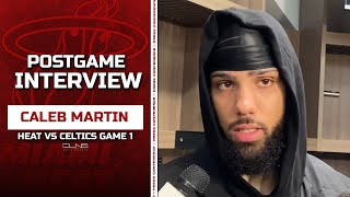 Caleb Martin on FOULING Jayson Tatum: "I know I hit him pretty hard." | Heat vs Celtics Postgame