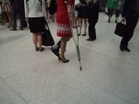 Lady At Waterloo Hopping On Crutches With A Broken Left Leg 5 Youtube Lady At Waterloo Hopping On Crutches With A Broken Left Leg 5 Youtube