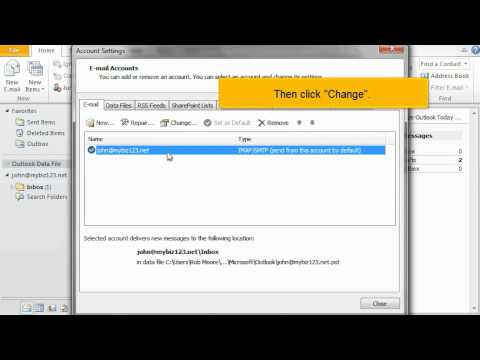 How to change your email password in Outlook 2010 How to change your email password in Outlook 2010