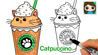 How to Draw a Catpuccino 🐾Cute Drink Art