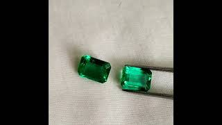 3.27 Cts Zambia Emerald Octagon Pair Loose Gemstone A1