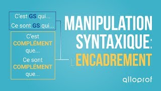 Les manipulations syntaxiques : l'encadrement | Français | Alloprof