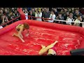 女の戦争　ロシア選手vsポーランド選手　女子ぬるぬるオイルマットプロレス