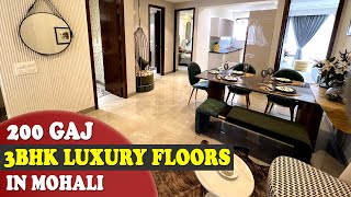 Unbelievable DEAL 200gaj 3BHK Floors in Mohali | Stilt Parking | Lift | near Airport Road