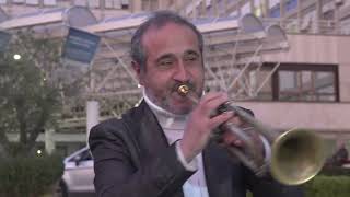 Trumpeter and singer perform \