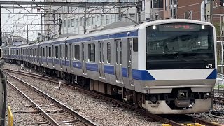 E531系0番台ｶﾂK470編成＋E531系0番台ｶﾂK425編成が松戸駅2番線に普通土浦行きとして到着停車する動画（2023.9.17）