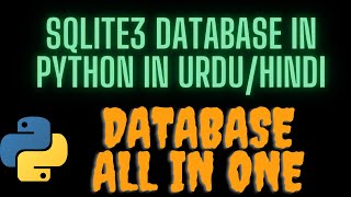 How To Use Sqlite3 Database in Python in Urdu/Hindi | Create Database in Python