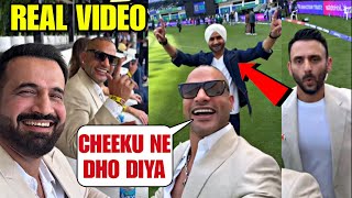 Shikar Dhawan, Irfan Pathan, Harbhajan Singh dancing after India defeats Pakistan in CT 2025