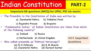 Indian Constitution important MCQ | PART - 2 | Preamble and Sources of Indian Constitution