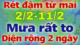 Dự báo thời tiết mới nhất ngày mai 2/2/2025 | dự báo bão mới nhất | thời tiết 3 ngày tới